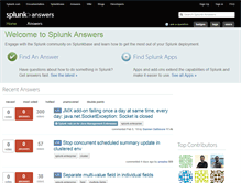 Tablet Screenshot of answers.splunk.com