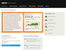 Tablet Screenshot of investors.splunk.com